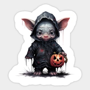 Halloween Goth Pig Sticker